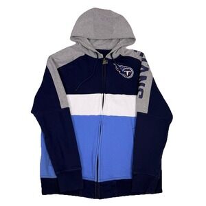 Starter Tennessee Titans NFL Zip Up Hoodie Mens Large Navy Grey Colorblock Logo